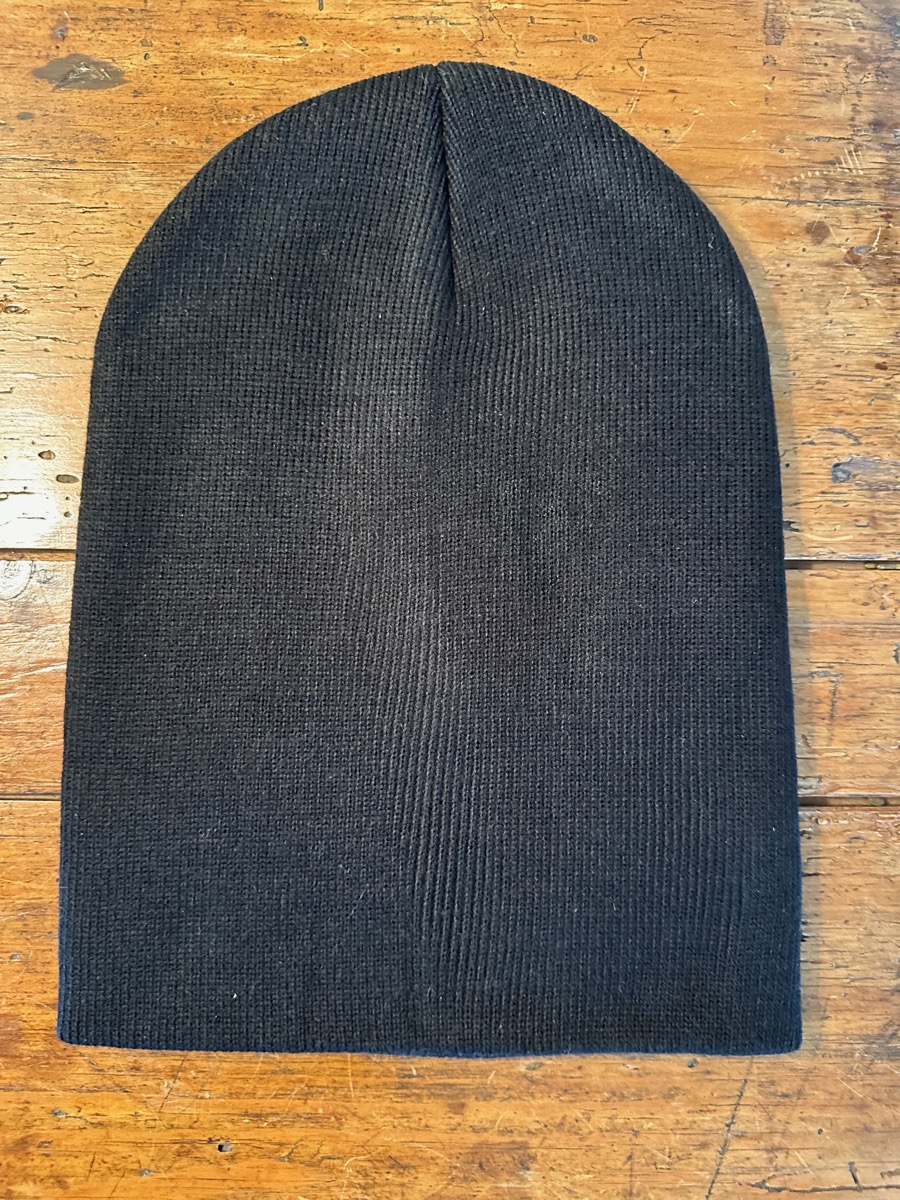 Canadian-made black toque (beanie) knit in Vancouver BC